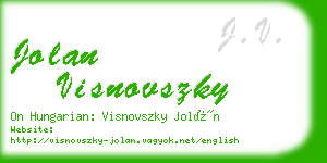 jolan visnovszky business card